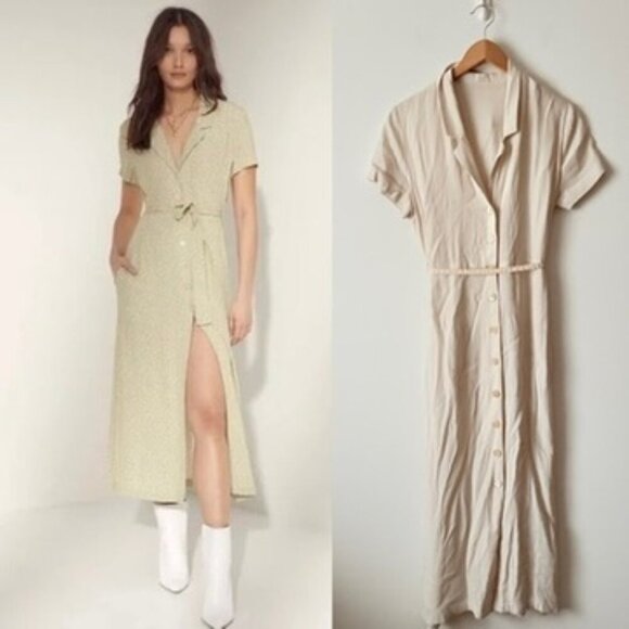 Aritzia Dresses & Skirts - Aritzia Wilfred Lacier Shirt Dress Midi Button Up Bone White Cream Size Medium